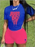 LW Just Do It Letter Print Shorts Set