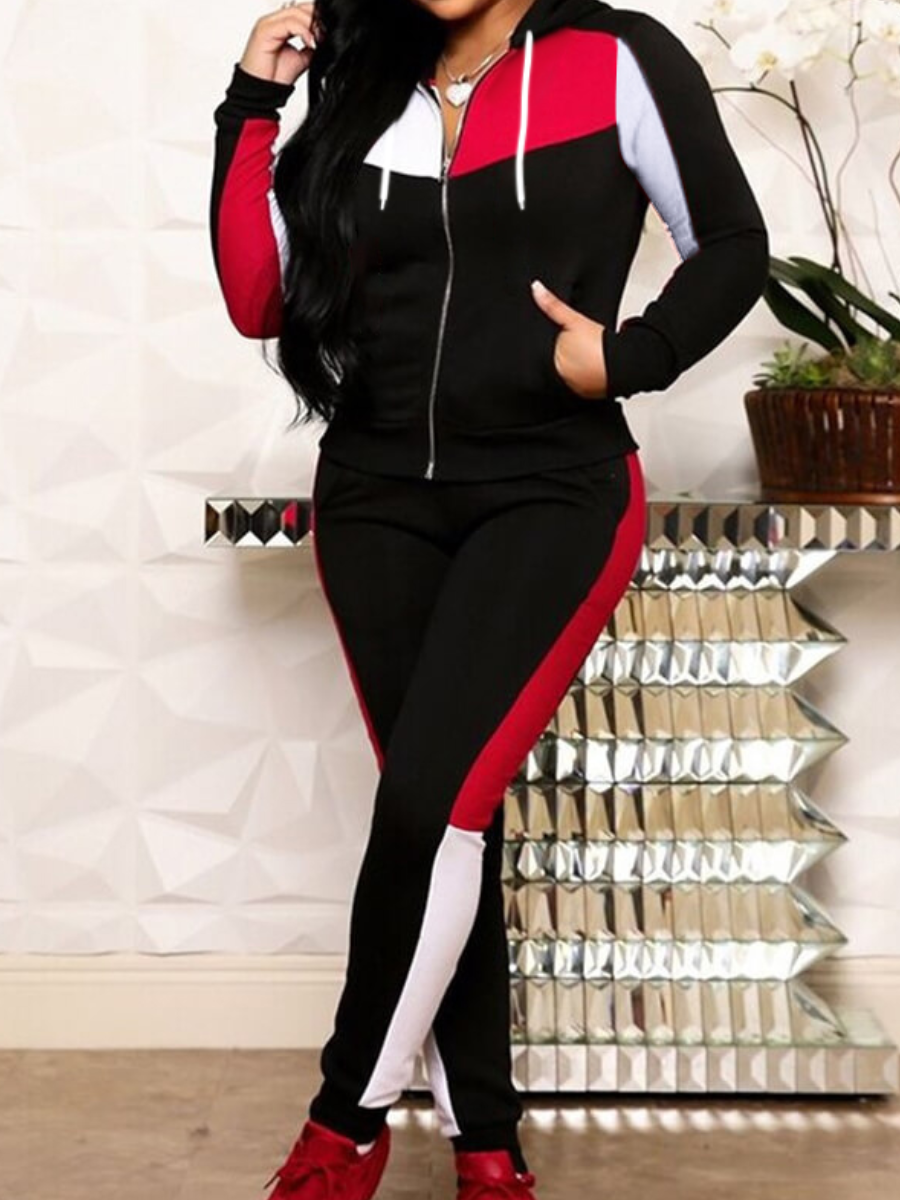 LW Patchwork Tracksuit Pants Set