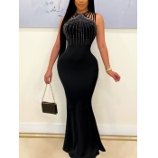 LW Plus Size Rhinestone Decor Mermaid Prom Dress