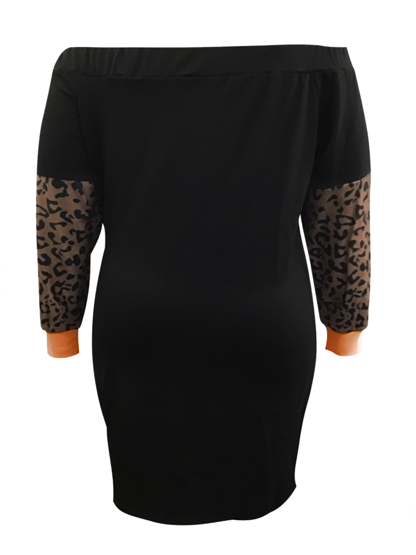 LW BASICS Plus Size Off The Shoulder Leopard Print Dress 4X