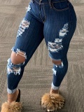 LW High Waist High Stretchy Ripped Jeans