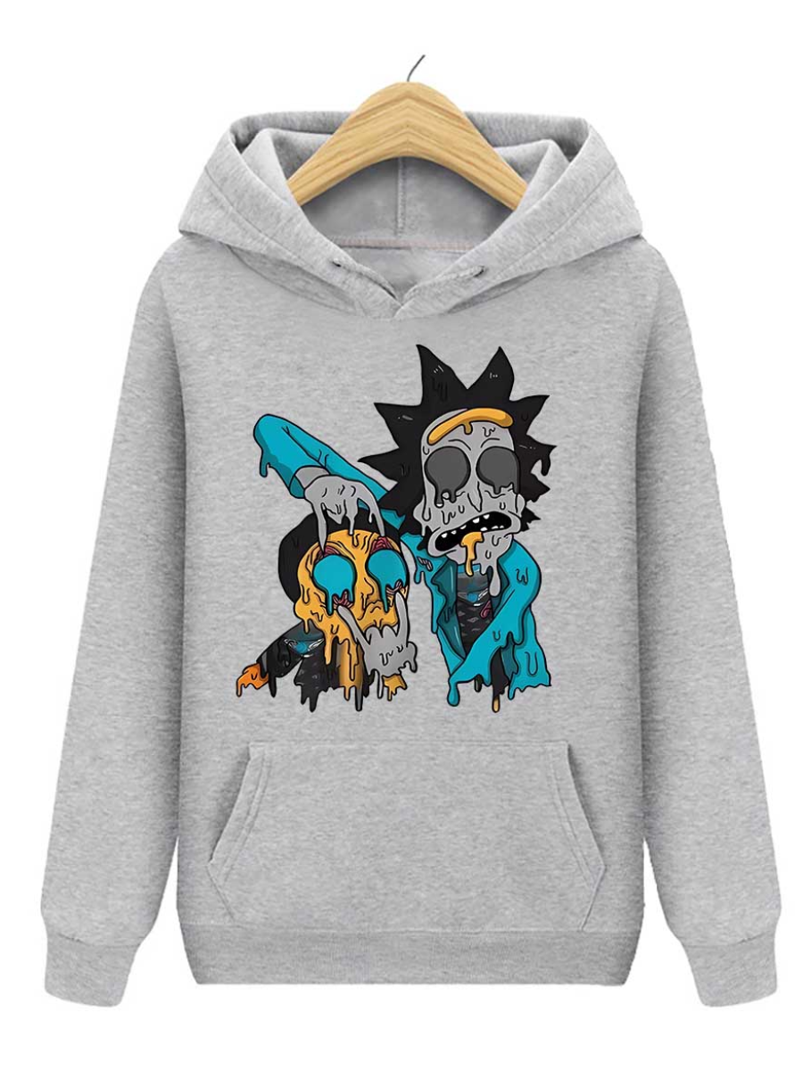 LW Plus Size Cartoon Print Kangaroo Pocket Hoodie 3X