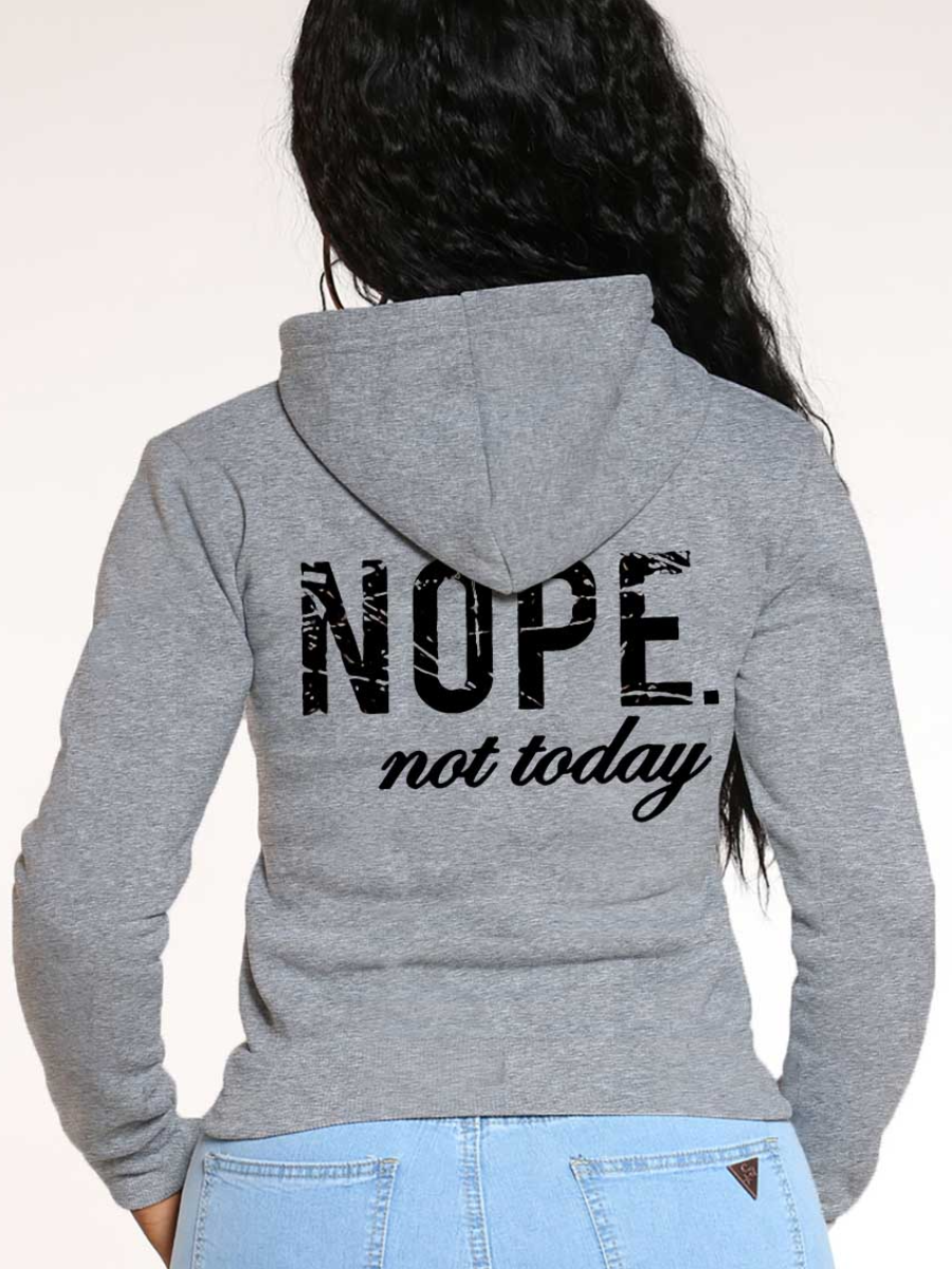 LW Plus Size Nope Not Today Letter Print Hoodie
