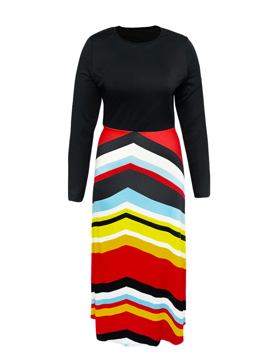LW Plus Size Striped A Line Dress