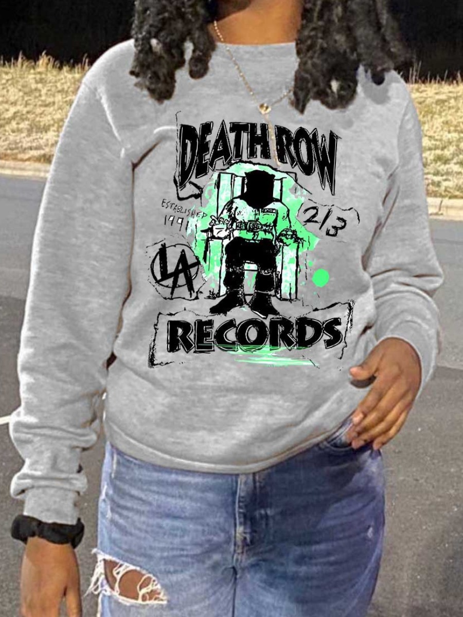 LW Plus Size Figure Letter Print Sweatshirt