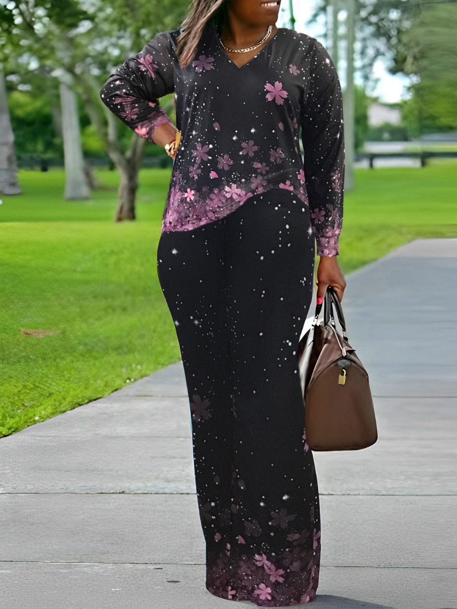 LW BASICS Plus Size Mixed Print Regular Two-piece 