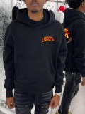LW Men Skeleton Letter Print Kangaroo Pocket Hoodie