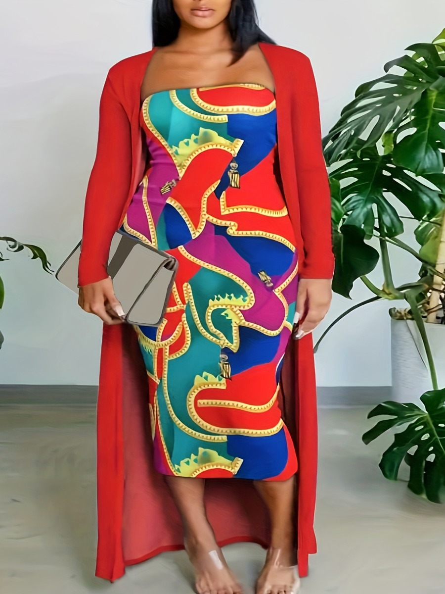 LW Plus Size Off The Shoulder Mixed Print Bodycon 