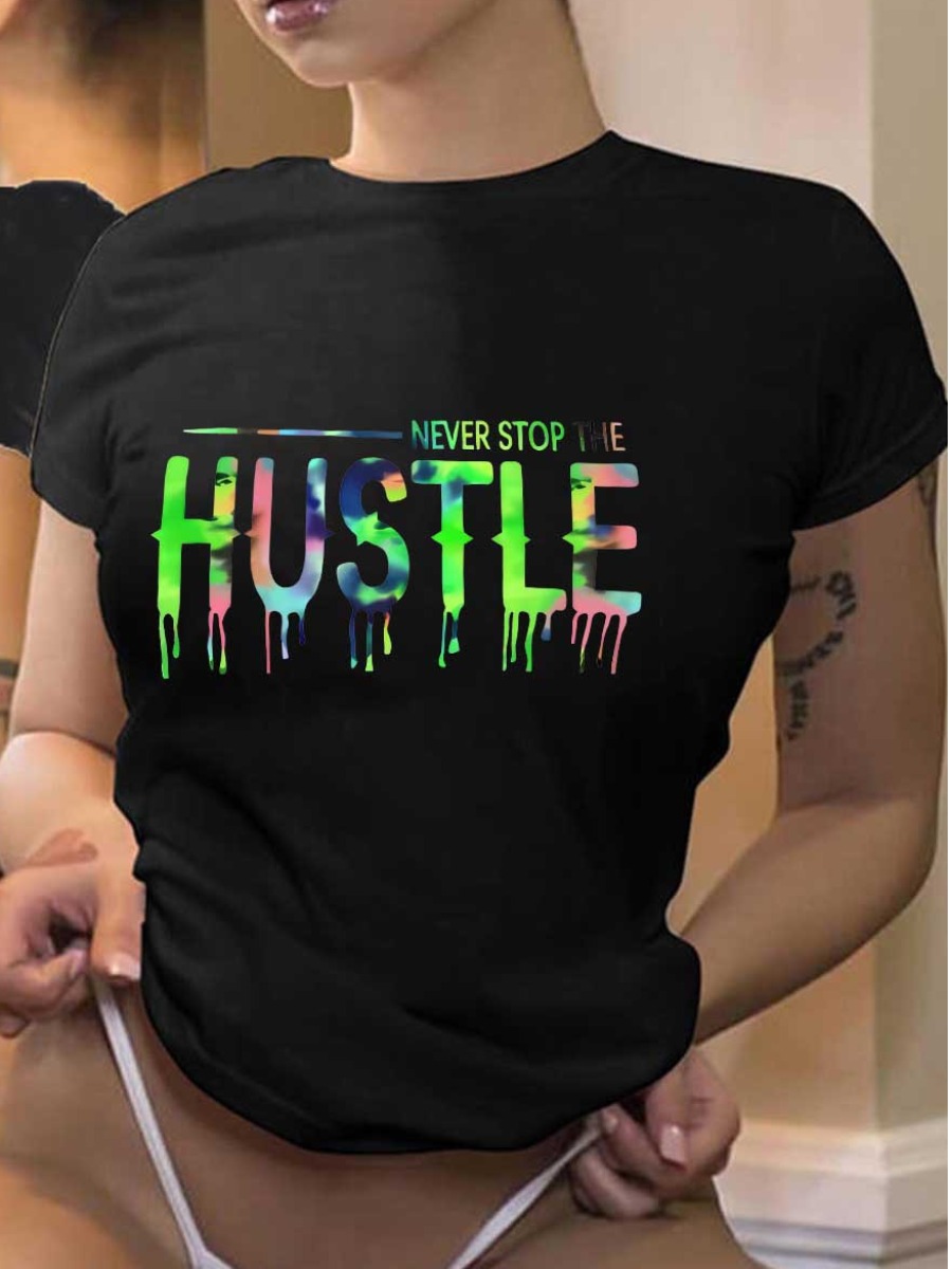 LW Splash Ink Letter Print T-shirt