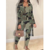 LW Plus Size Crop Top Camo Print Rib Knit Three Pi