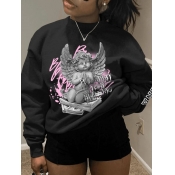 LW Pattern Print Loose Sweatshirt