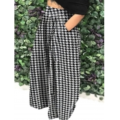 LW Plus Size High Waist Houndstooth Wide Leg Pants