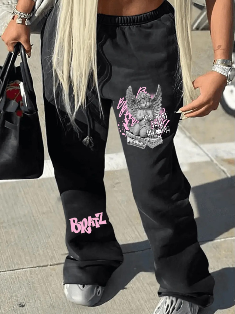 LW Money Figure Letter Print Sweatpants