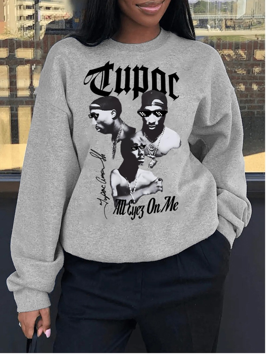 LW Plus Size Figure Letter Print Sweatshirt