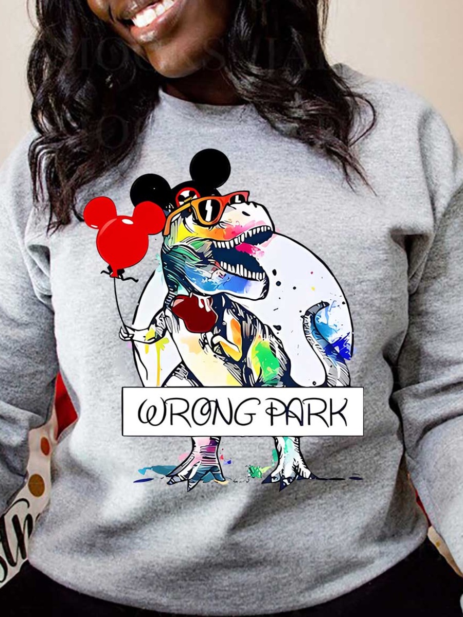 LW Plus Size Cartoon Letter Print Sweatshirt