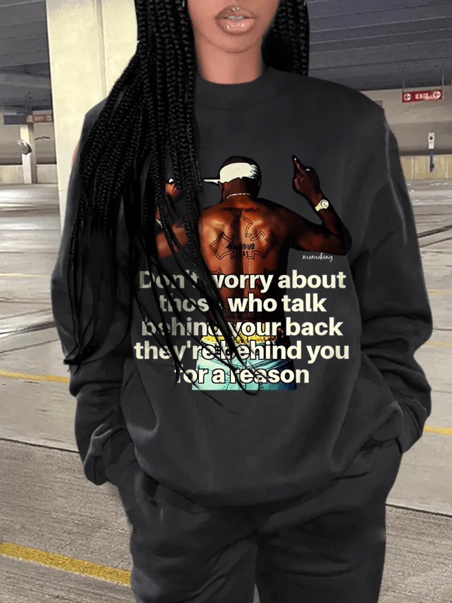 LW Pattern Print Loose Sweatshirt