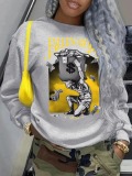 LW Plus Size Gradient Figure Money Print Sweatshirt