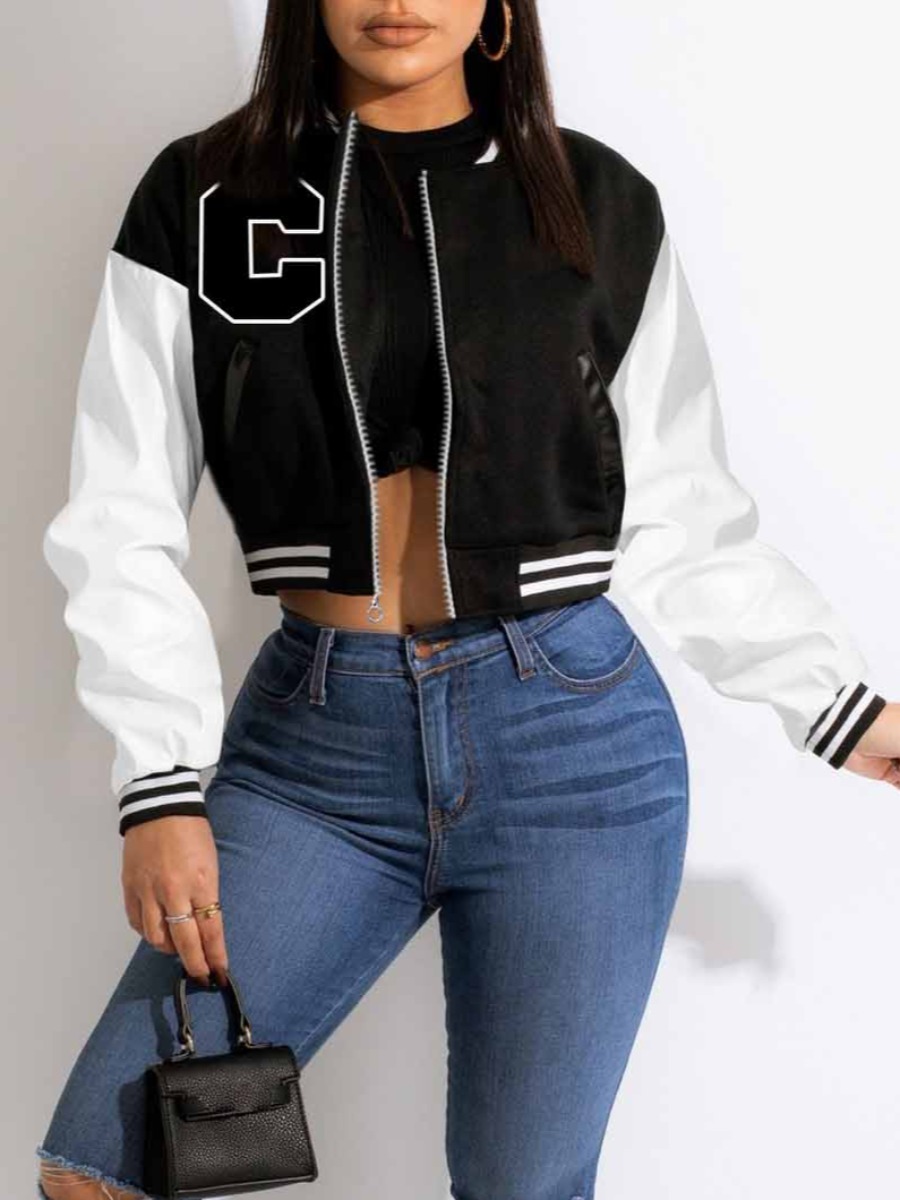 LW Letter Decor Striped Jacket