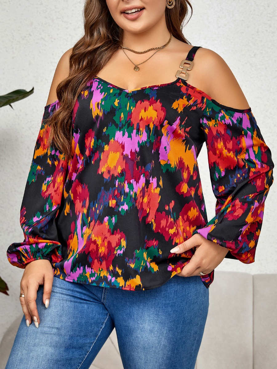 LW Plus Size Chain Decor Tie Dye T-shirt