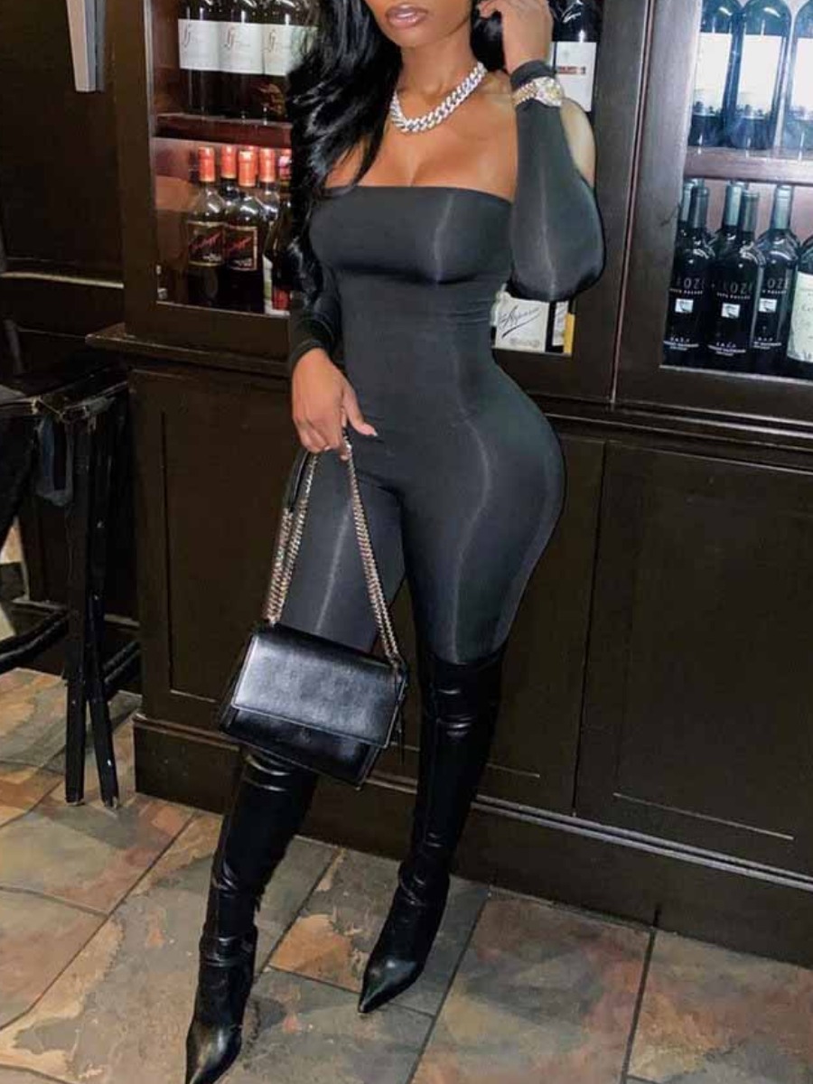LW BASICS Off The Shoulder Skinny Jumpsuit