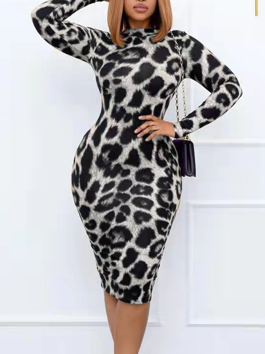 LW Plus Size Leopard Print Bodycon Dress