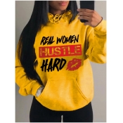 LW Plus Size Lip Letter Print Hoodie