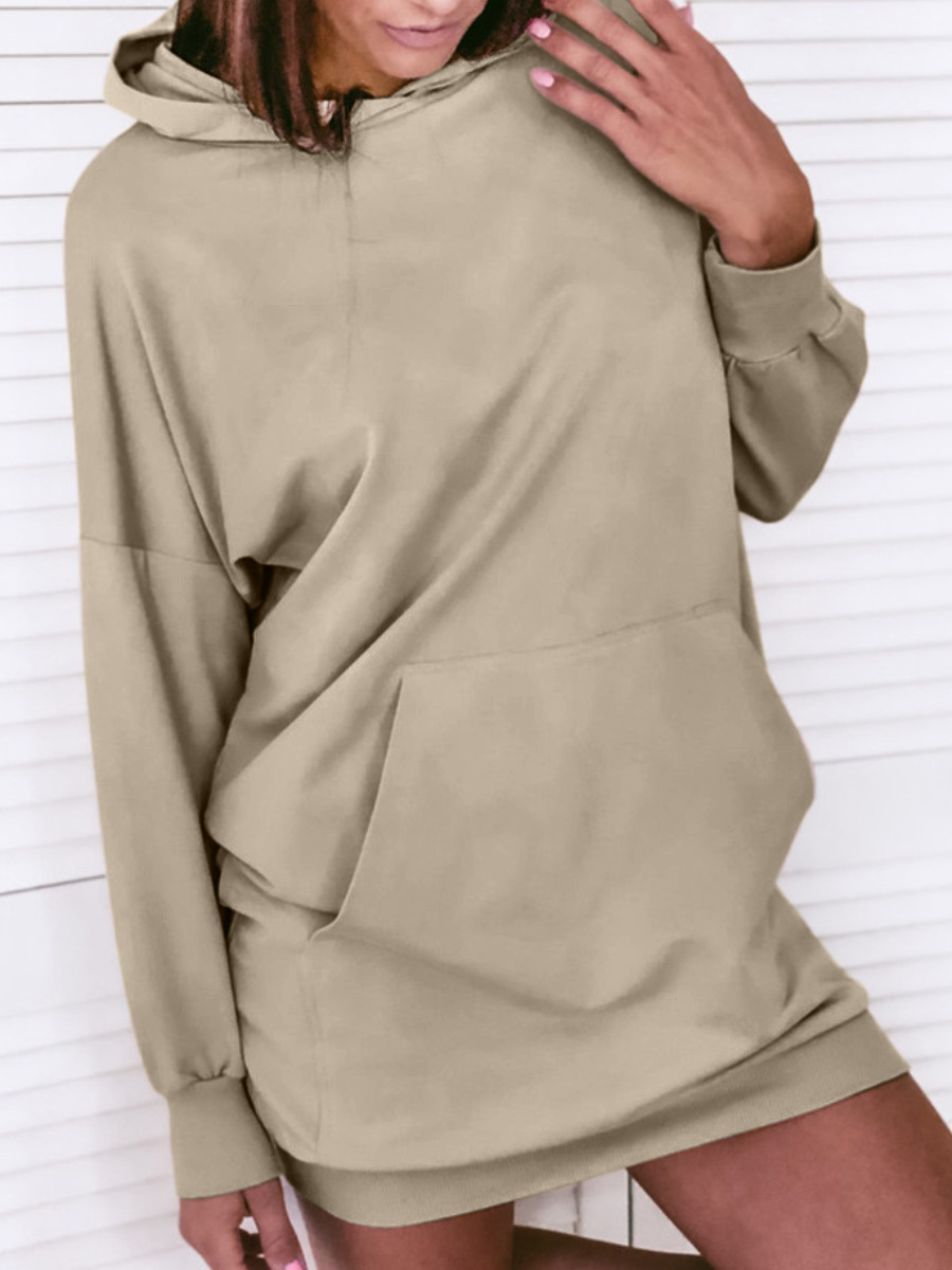 LW BASICS Hooded Collar Kangaroo Pocket Sweat Dress