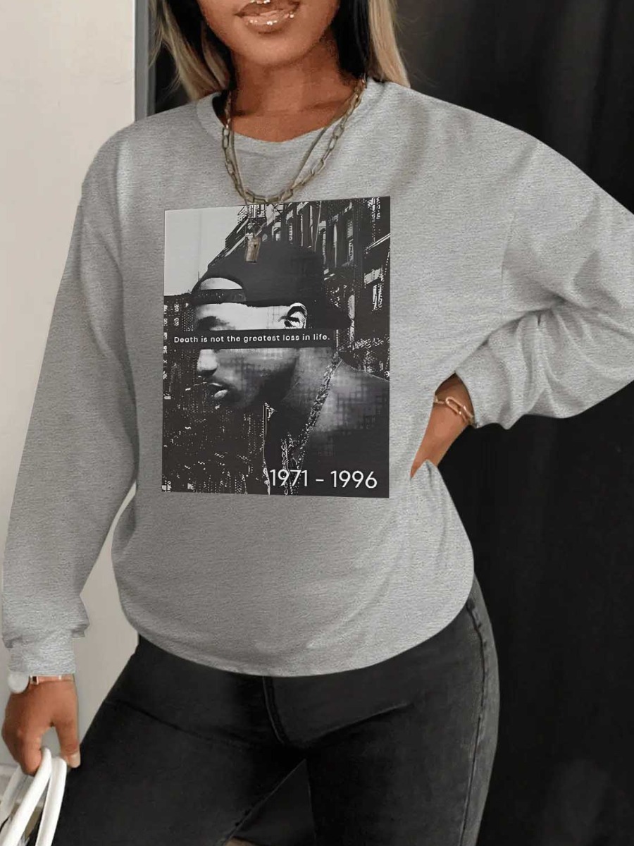 LW Plus Size Figure Letter Print Sweatshirt