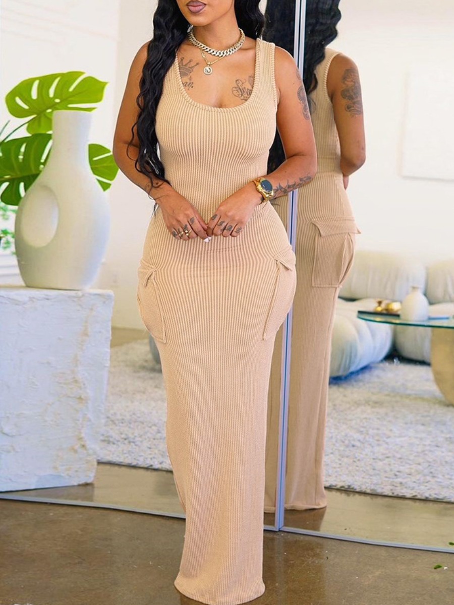 LW BASICS Pocket Design Bodycon Cami Dress