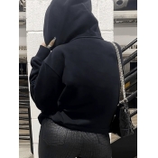 LW BASICS Plus Size Hooded Collar Kangaroo Pocket 