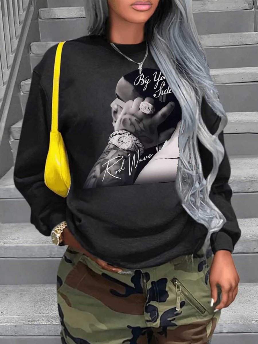 LW Figure Letter Print Sweatshirt