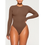 LW Round Neck Plain Skinny Bodysuit