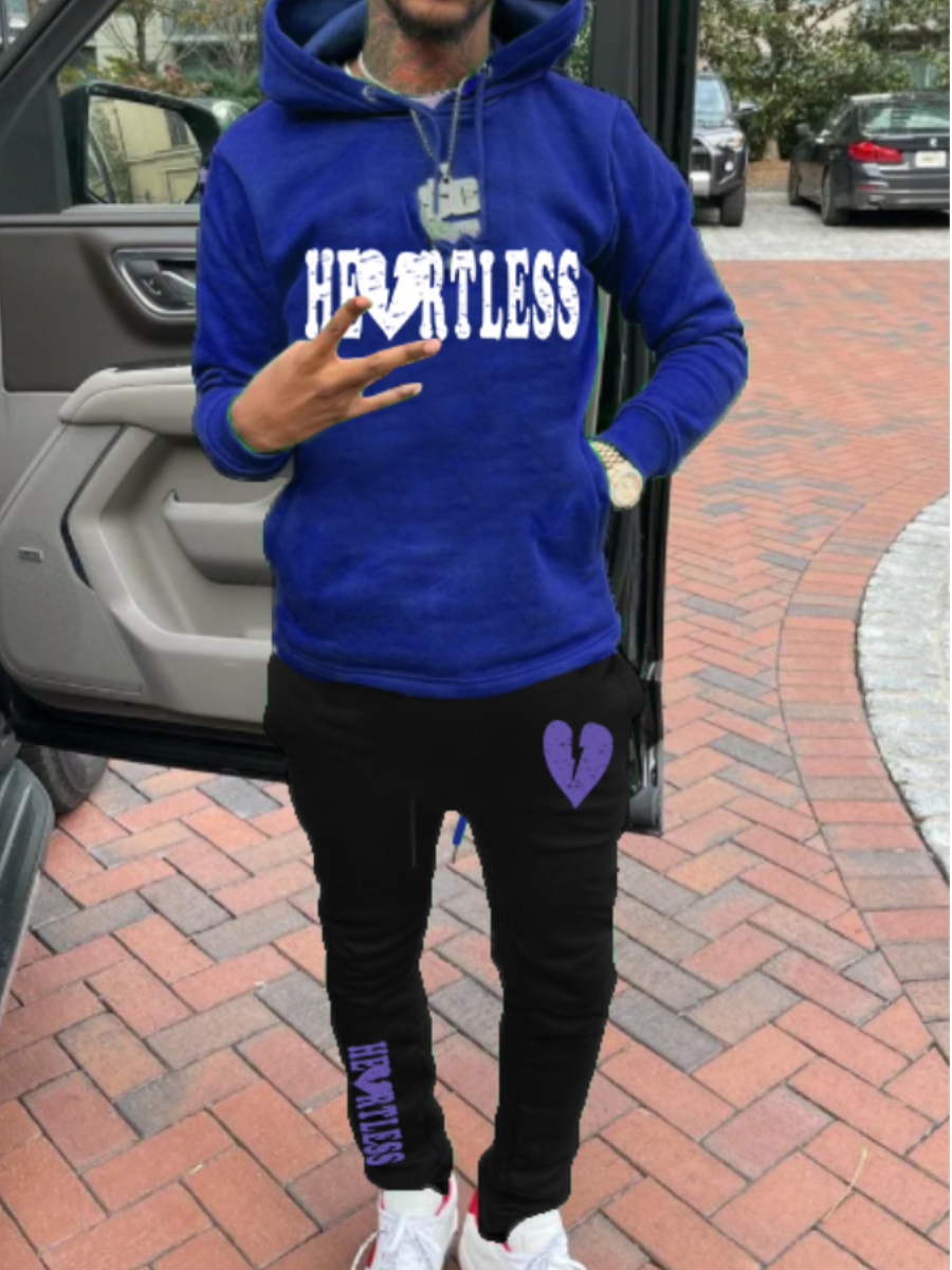 LovelyWholesale Men Broken Heart Letter Print Tracksuit Set Fall Sleeveless Casual Spring Summer 2024