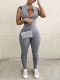 LW BASICS Zipper Design Skinny Jumpsuit