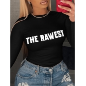 LW Plus Size Letter Print Skinny T-shirt