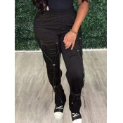 LW Mid Waist Bandage Pocket Design Cargo Pants