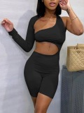 LW Cut Out Asymmetrical Skinny Romper