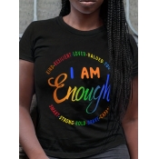 LW Gradient Letter Print T-shirt
