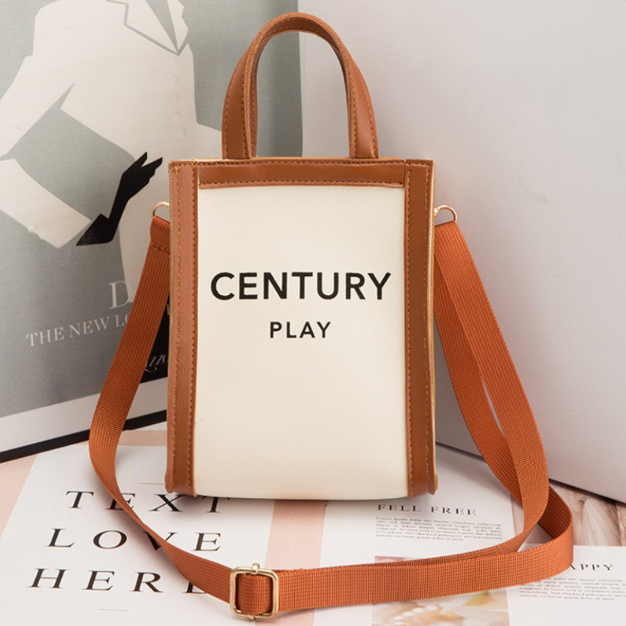 LovelyWholesale Century Play Letter Print Tote Bag All Seasons Stylish Basic Spring Summer 2024
