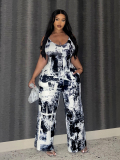 LW Plus Size Tie Dye Wide Leg Cami Jumpsuit