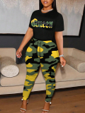 LW Pattern Camo Two-piece Pants Set