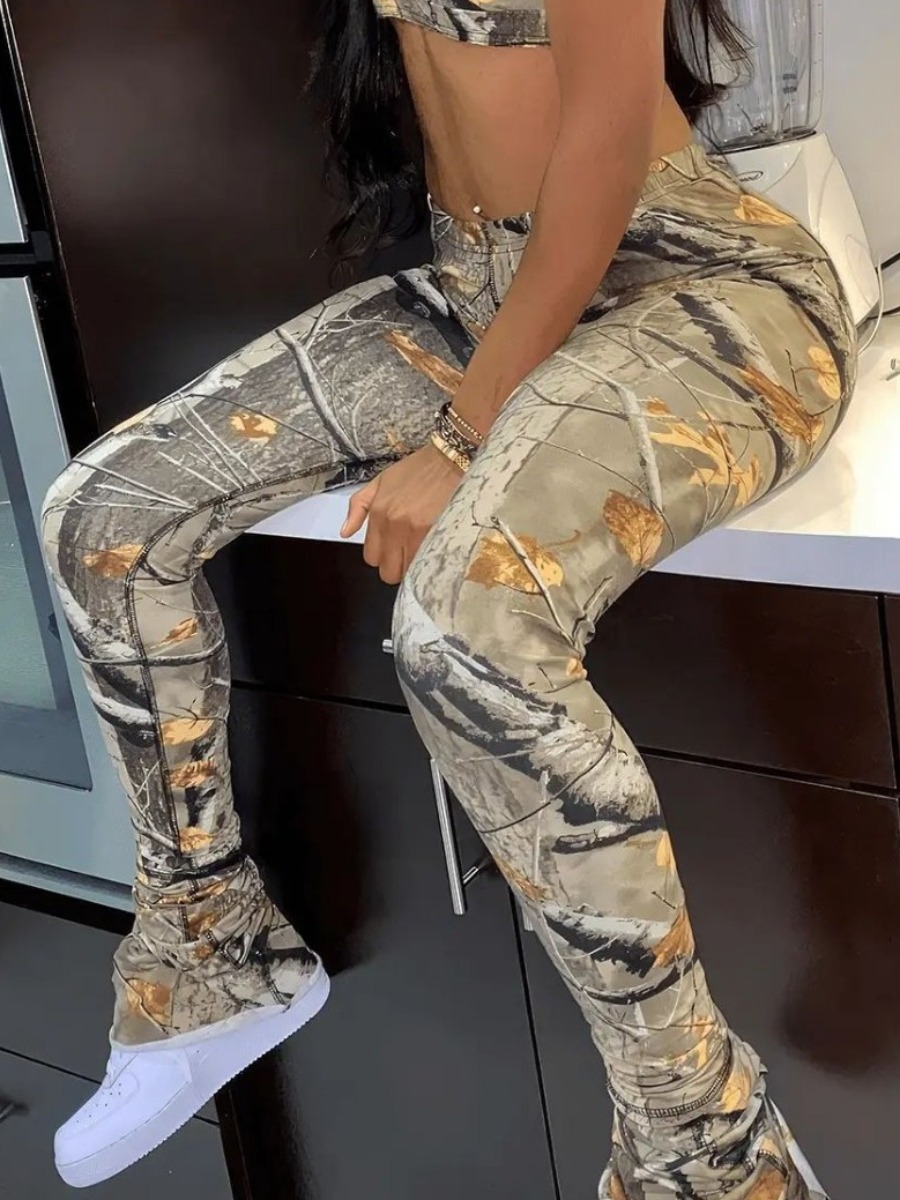 LW Plant Mixed Print Pants