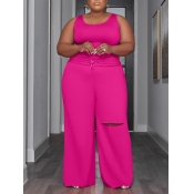 LW BASICS Plus Size Cami Ripped Drawstring Pants S