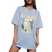 LW Round Neck Mixed Print T-shirt
