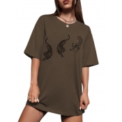 LW Round Neck Animal Print T-shirt