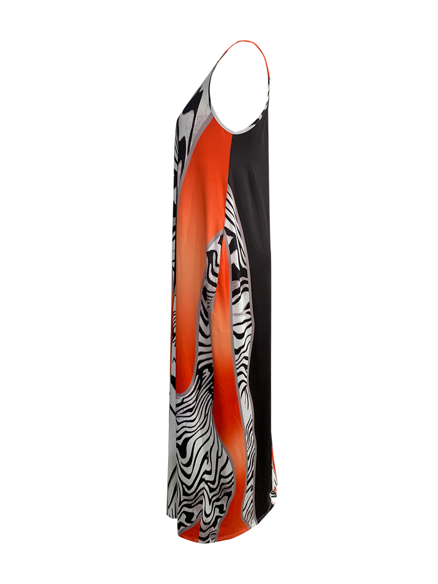 LW Zebra Striped Cami Maxi Dress