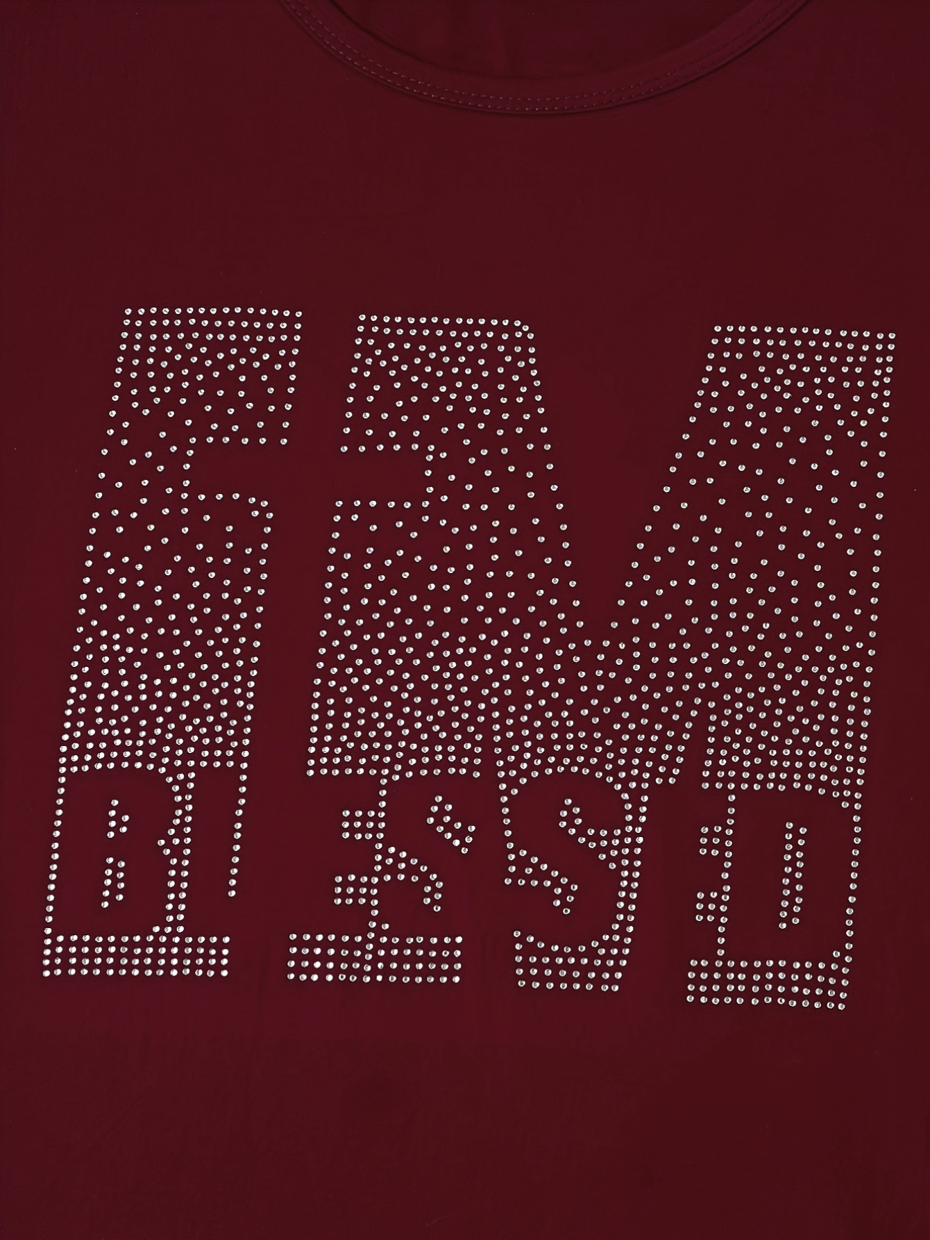 LW Plus Size Rhinestone Blessed Letter T-shirt 2X