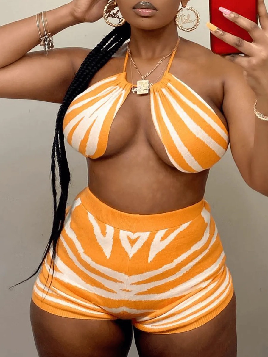 LW Striped Drawstring Shorts Set