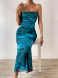 LW Off The Shoulder Gradient Side Slit Dress