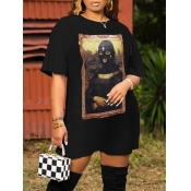 LW Plus Size Dropped Shoulder Figure Print T-shirt